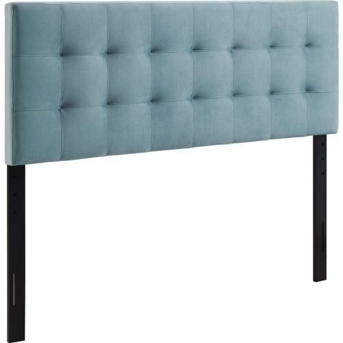 Lily Queen Headboard in Biscuit Tufted Light Blue Velvet