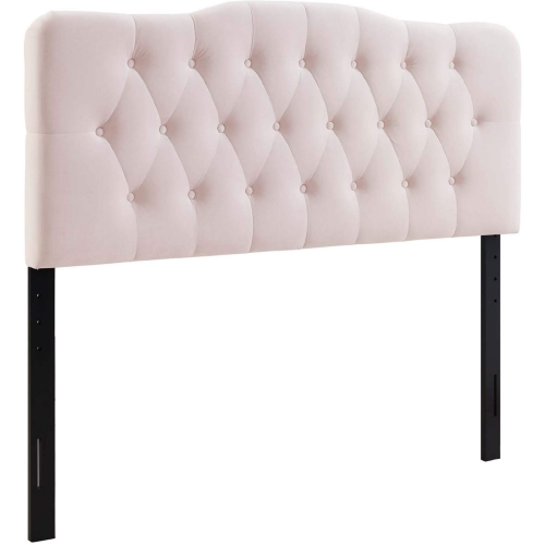 Annabel King Headboard in Tufted Pink Velvet