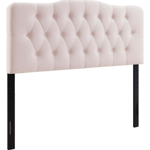 Annabel Queen Headboard in Diamond Tufted Pink Velvet