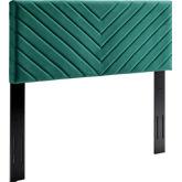 Alyson Twin Headboard in Channel Tufted Teal Velvet