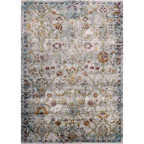 Success Manuka Distressed Vintage Floral Lattice 4 x 6 Area Rug