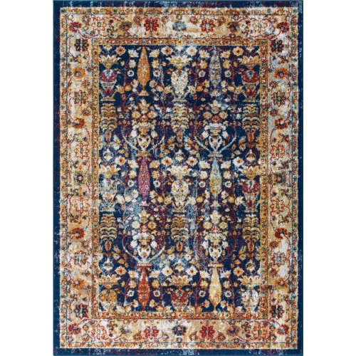 Entourage Jessa Distressed Vintage Floral Lattice 5 x 8 Area Rug