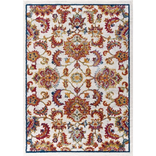 Entourage Azami Distressed Vintage Floral Lattice 5 x 8 Area Rug