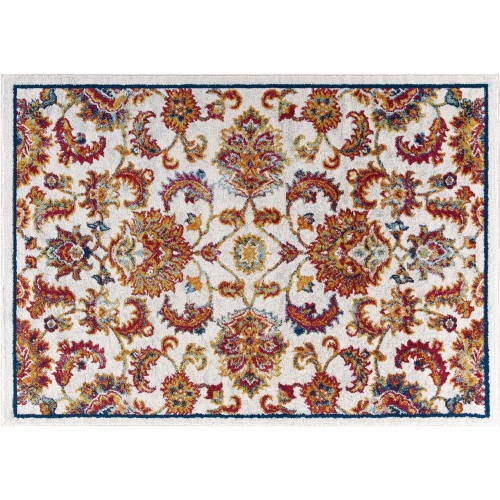 Entourage Azami Distressed Vintage Floral Lattice 8 x 10 Area Rug