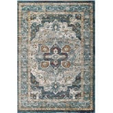 Tribute Diantha Distressed Vintage Floral Medallion 5 x 8 Area Rug in Multicolor