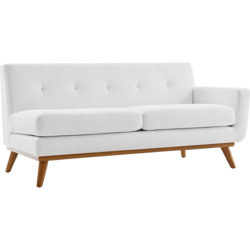 Engage Right Arm Facing Loveseat in Tufted White Fabric