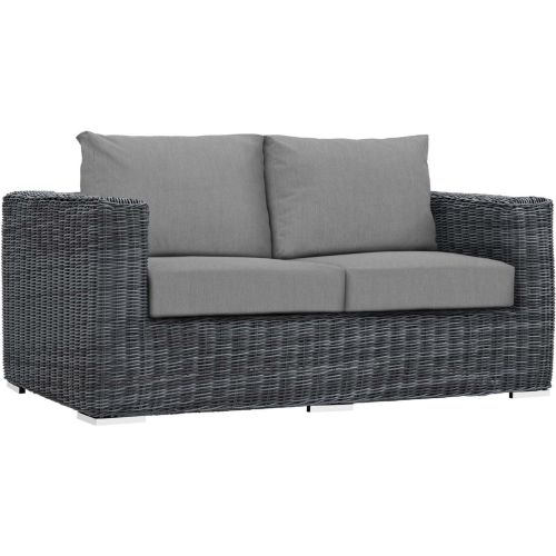 Summon Outdoor Patio Sunbrella&reg; Loveseat in Canvas & Gray