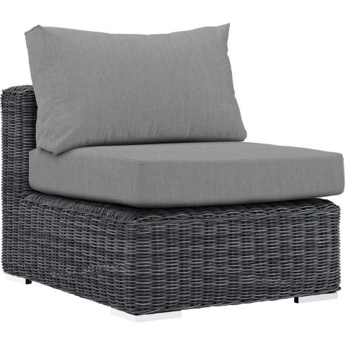 Summon Outdoor Patio Sunbrella&reg; Armless Chair in Canvas & Gray