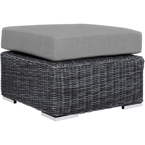 Summon Outdoor Patio Sunbrella&reg; Ottoman in Canvas & Gray