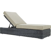 Summon Outdoor Patio Sunbrella&reg; Chaise Lounge in Canvas & Antique Beige