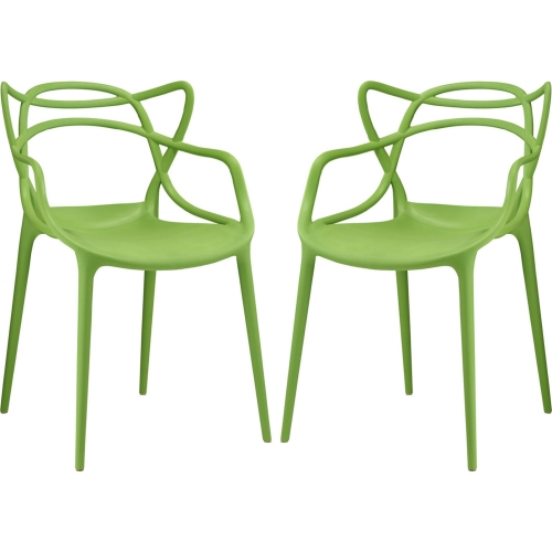 Entangled Dining Chair in Green Poly (Set of 2)