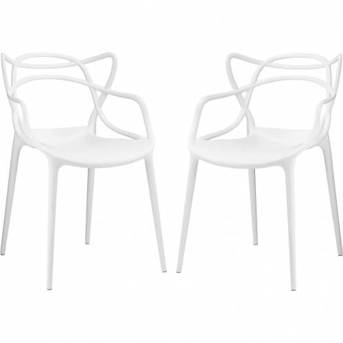 Entangled Dining Chair in White Poly (Set of 2)