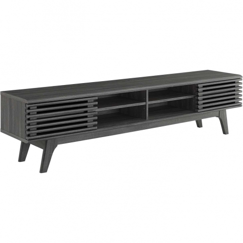 Render 70" TV Stand Entertainment Center in Charcoal Gray