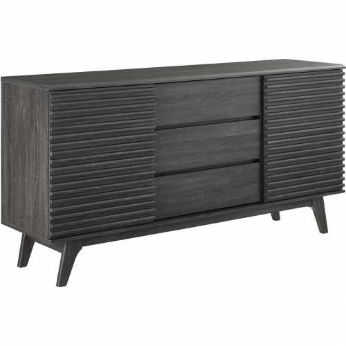 Render 63" TV Stand or Sideboard Buffet in Charcoal Gray