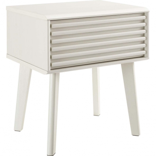 Render End Table in White