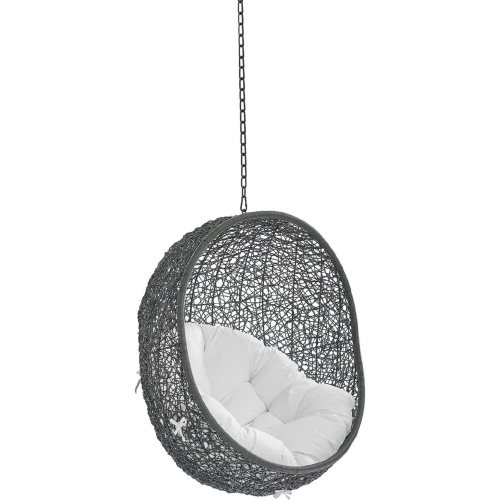 Hide Outdoor Swing Chair w/o Stand in Gray & White Sunbrella&reg;