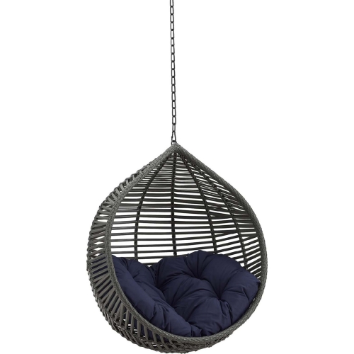 Garner Teardrop Outdoor Swing Chair w/o Stand in Gray & Navy