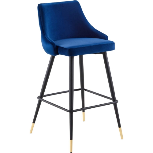 Adorn Bar Stool in Navy Blue Velvet