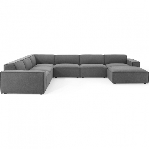 Restore 7 Piece Sectional Sofa in Charcoal Fabric