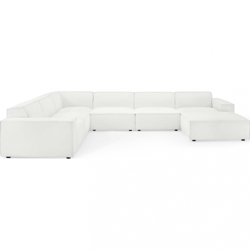 Restore 7 Piece Sectional Sofa in White Fabric