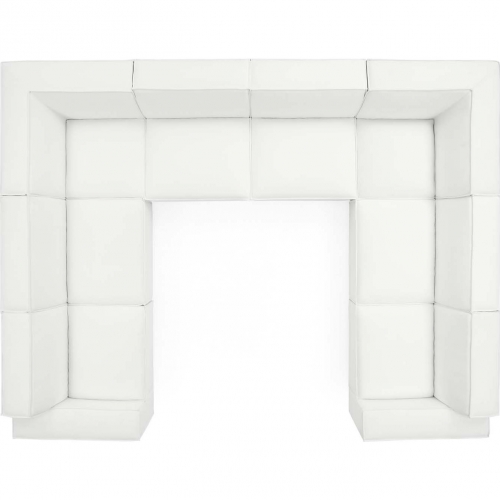 Restore 8 Piece Sectional Sofa in White Fabric