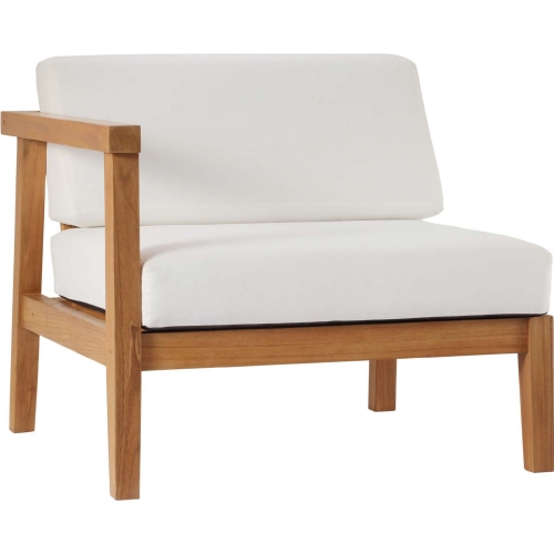 Bayport Outdoor Patio Left Arm Chair Sectional Unit in White Teak