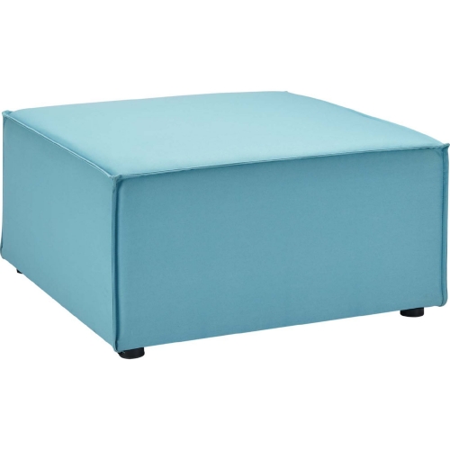 Saybrook Outdoor Sectional Sofa Ottoman in Turquoise Fabric