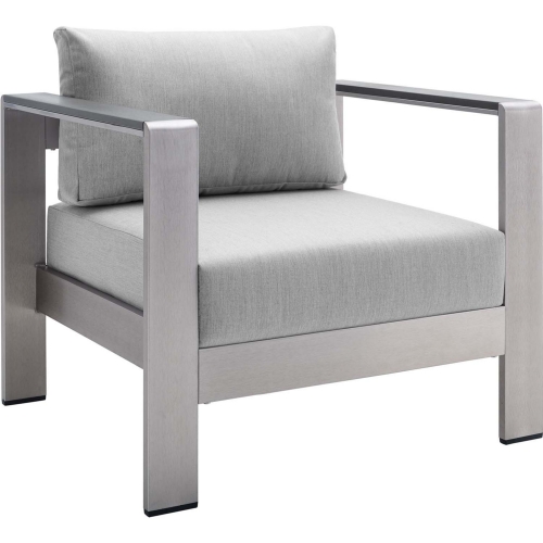 Shore Outdoor Arm Chair in Gray Sunbrella&reg; Fabric & Aluminum