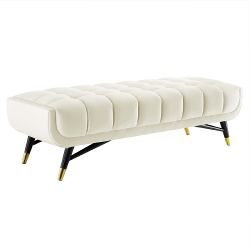 Adept 60" Bench in Tufted Ivory Velvet