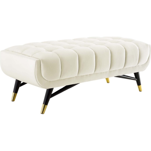 Adept 47.5" Bench in Tufted Ivory Velvet