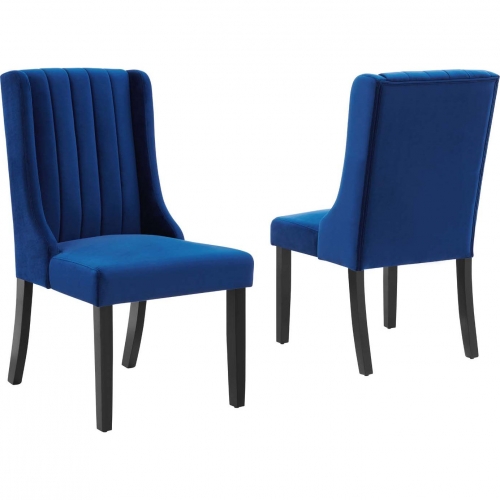 Renew Parsons Dining Chair in Navy Blue Velvet (Set of 2)