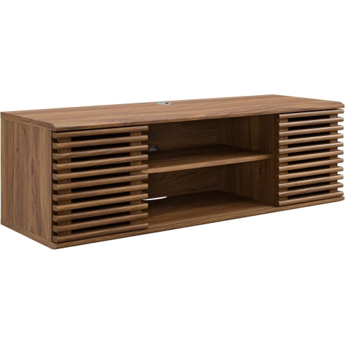 Render 46" Wall Mount Media Console TV Stand in Walnut