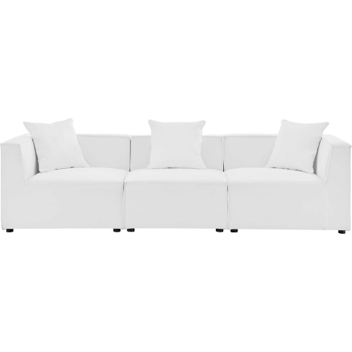 Saybrook Outdoor 3 Piece Sectional Sofa in White All Weather Fabric