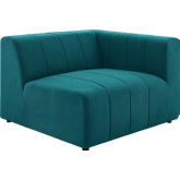 Bartlett Right Arm Chair in Channel Tufted Teal Fabric