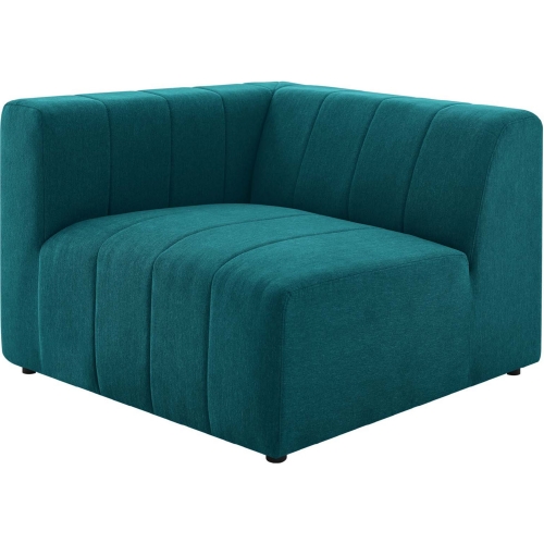 Bartlett Left Arm Chair in Channel Tufted Teal Fabric