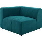 Bartlett Left Arm Chair in Channel Tufted Teal Fabric