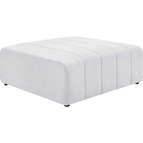 Bartlett Ottoman in Channel Tufted Ivory Fabric