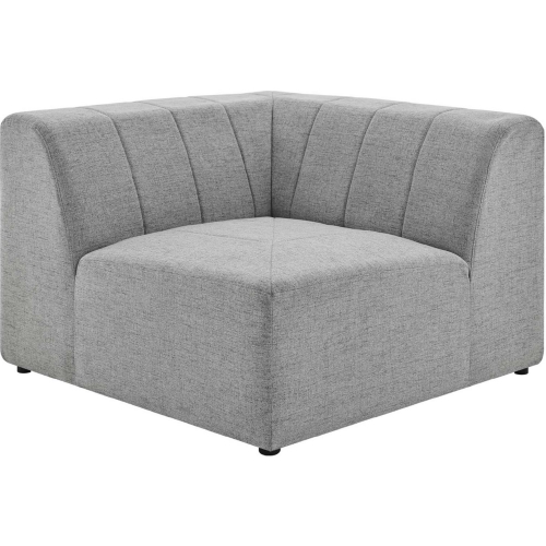 Bartlett Corner Chair in Channel Tufted Light Gray Fabric