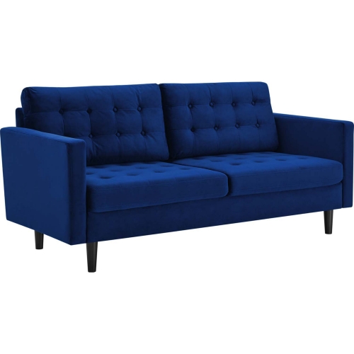 Exalt Sofa in Tufted Navy Blue Performance Velvet