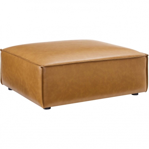 Restore Ottoman in Tan Vegan Leather