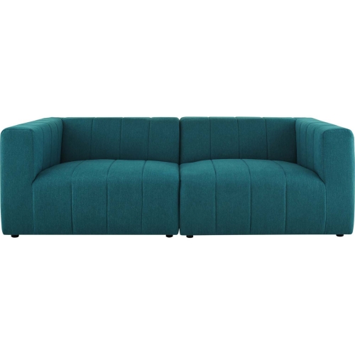 Bartlett 2 Piece Loveseat in Channel Tufted Teal Fabric