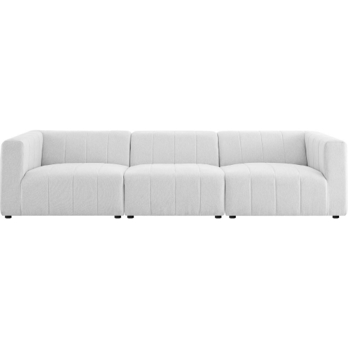 Bartlett 3 Piece Sofa in Channel Tufted Ivory Fabric