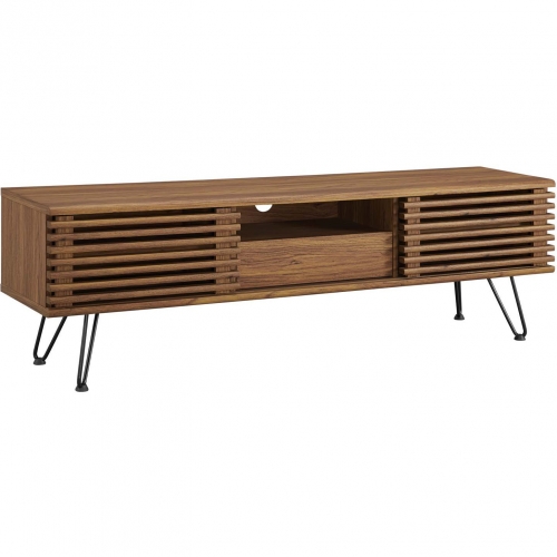 Render 59" TV Stand Media Console in Walnut Finish