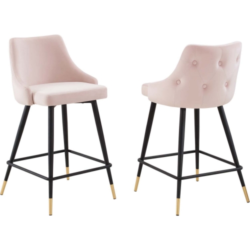 Adorn Counter Stool in Pink Velvet (Set of 2)