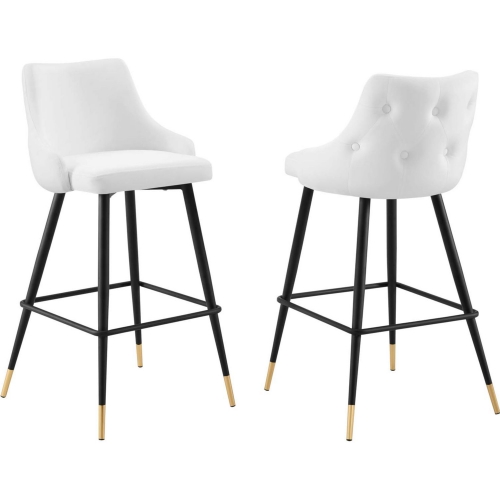 Adorn Bar Stool in White Velvet (Set of 2)