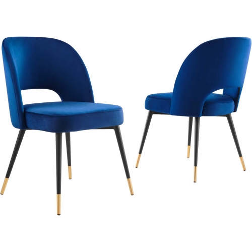 Rouse Dining Chair in Navy Blue Performance Velvet (Set of 2)