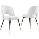 Rouse Dining Chair in White Performance Velvet (Set of 2)