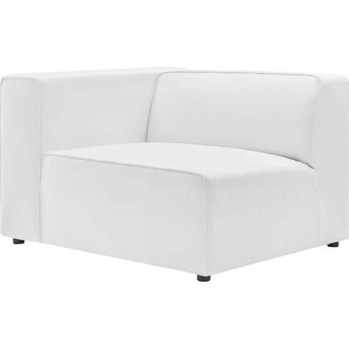 Mingle Left-Arm Chair in White Vegan Leather