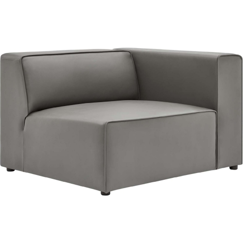 Mingle Right-Arm Chair in Gray Vegan Leather