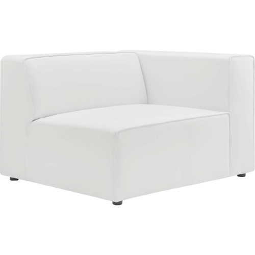 Mingle Right-Arm Chair in White Vegan Leather